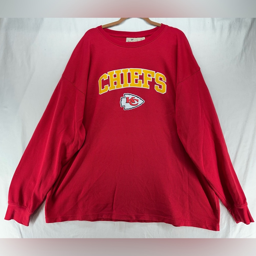 Kansas City Chiefs Fanatics Waffle-Knit Long Sleeve Shirt Mens Size 4XL - Flaws